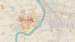 A typical hour in Philadelphia. Left of the Schuylkill River is University City, where I clearly spent the majority of my time, and to the right is Center City.